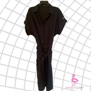 Lauren Ralph Lauren, Size 14, Navy Blue Linen Dress